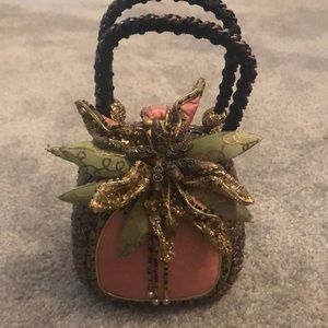 Mary Frances palm tree hand bag